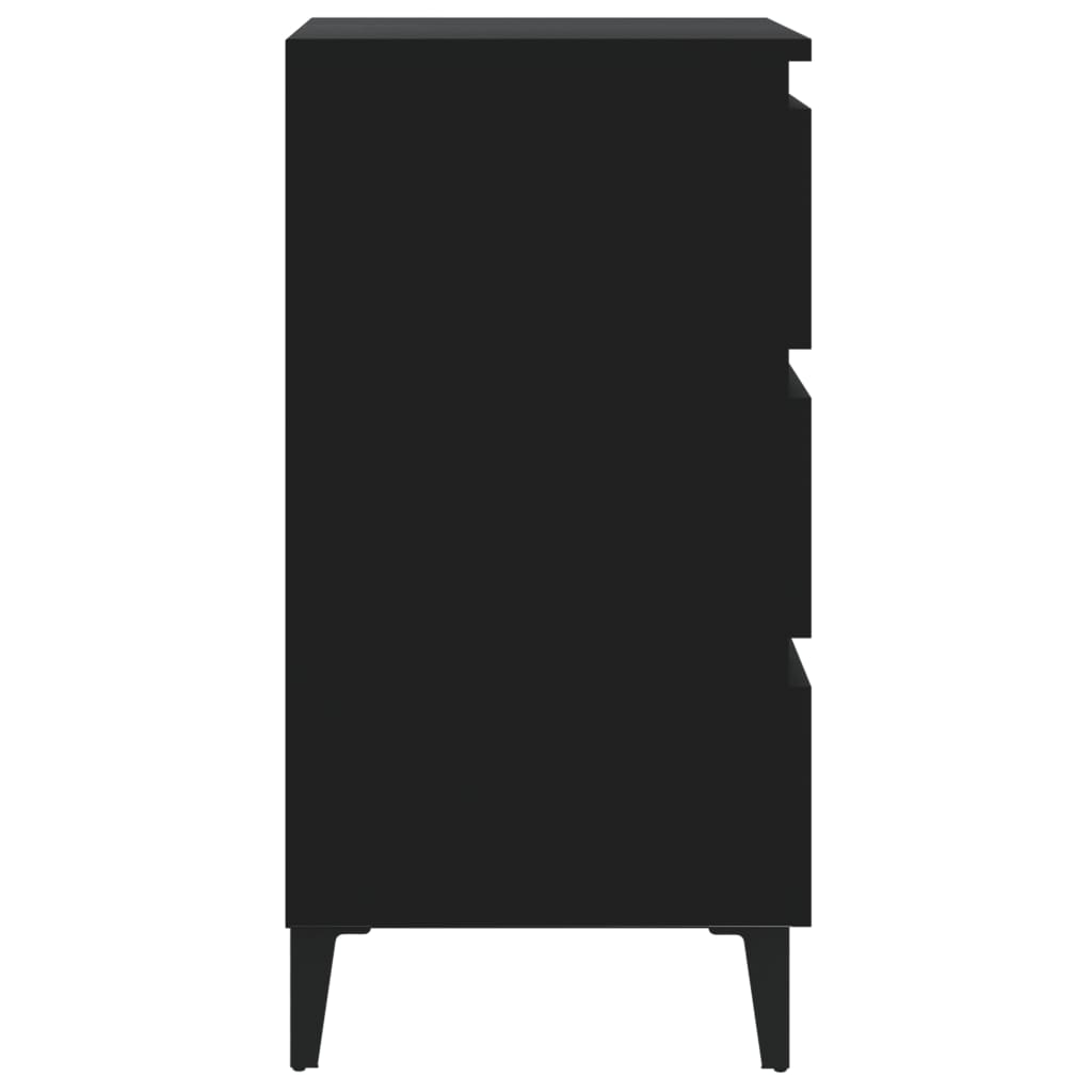 vidaXL Noční stolek s kovovými nohami 2 ks černý 40 x 35 x 69 cm