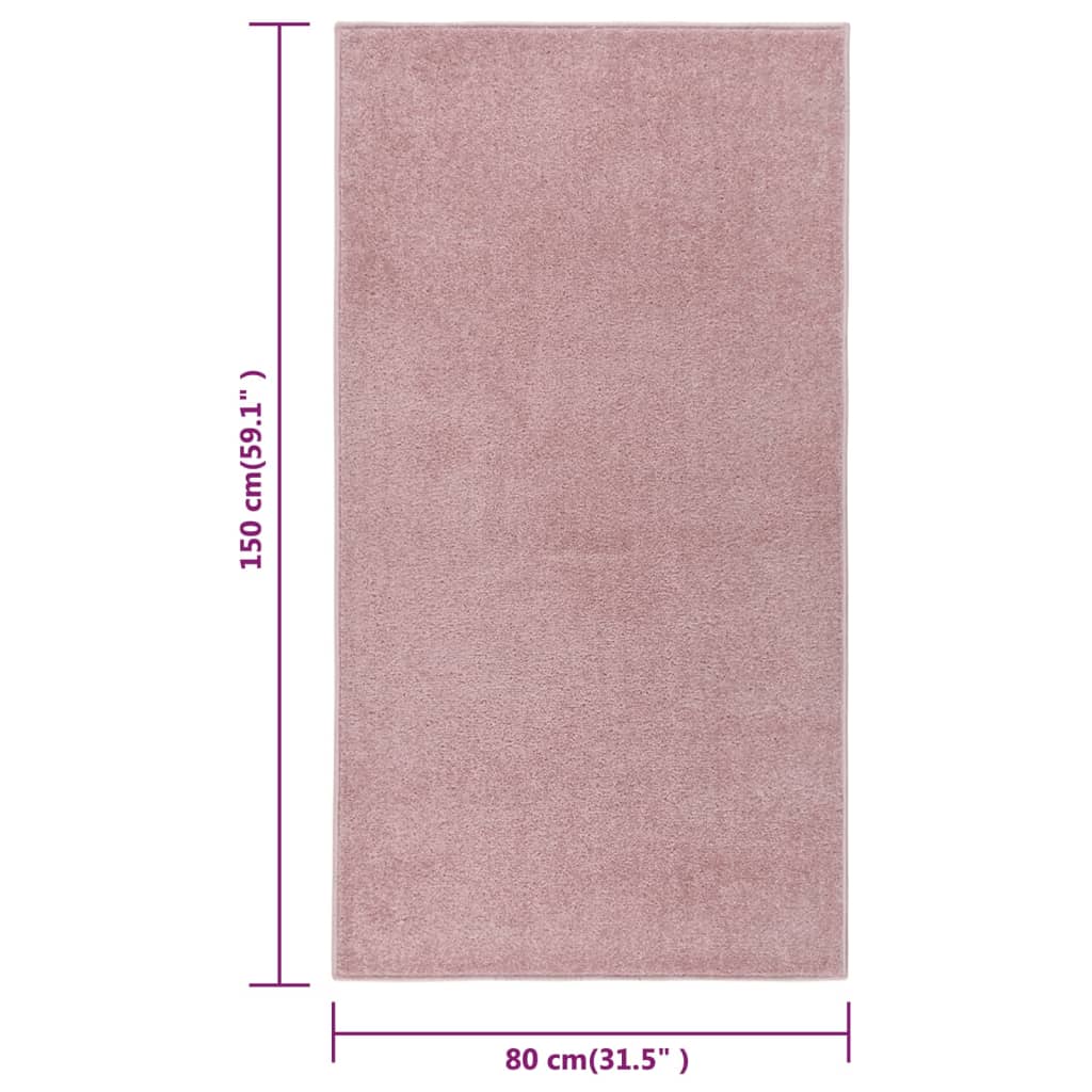 vidaXL Koberec s krátkým vlasem 80 x 150 cm růžový