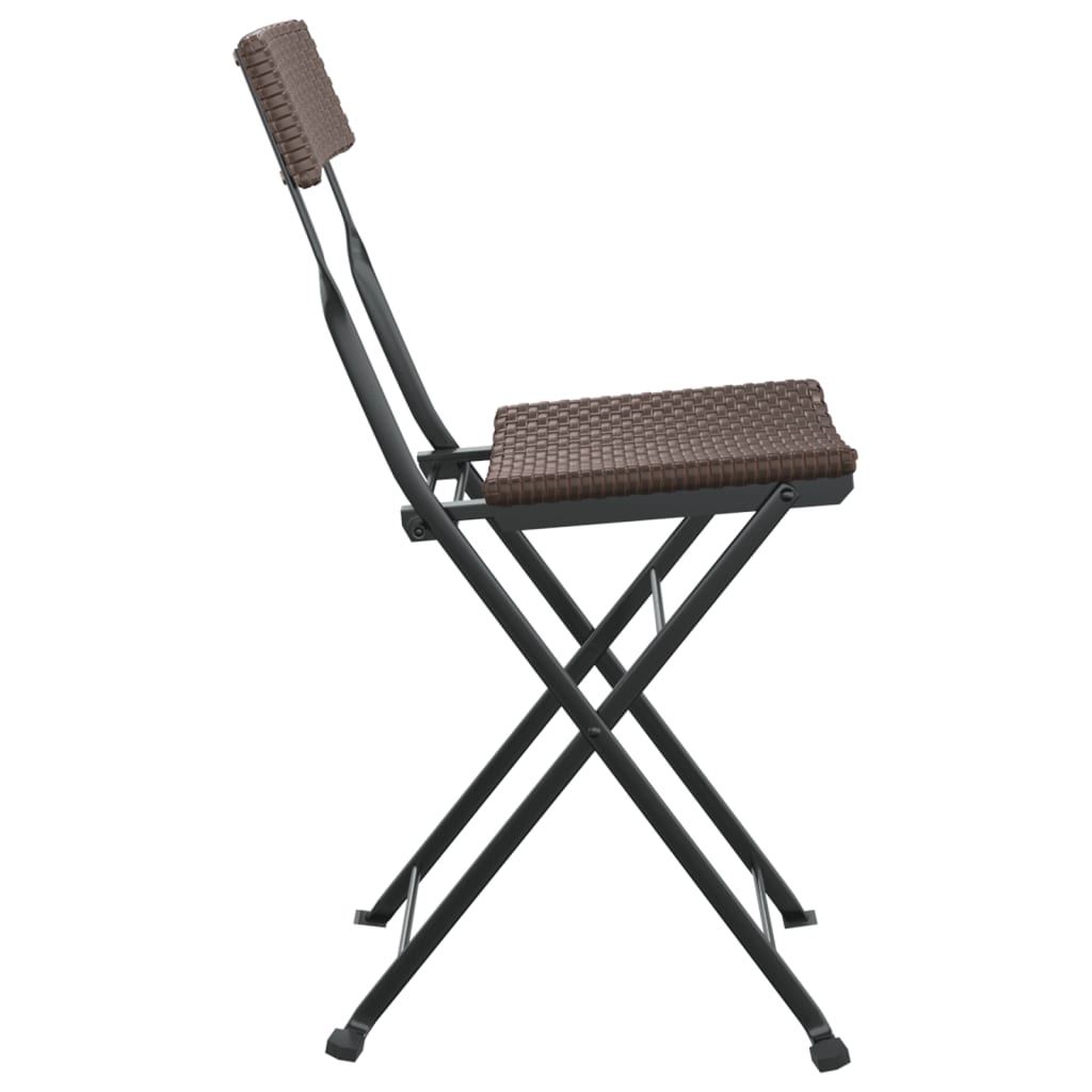 vidaXL Skládací bistro židle 2 ks hnědé polyratan a ocel