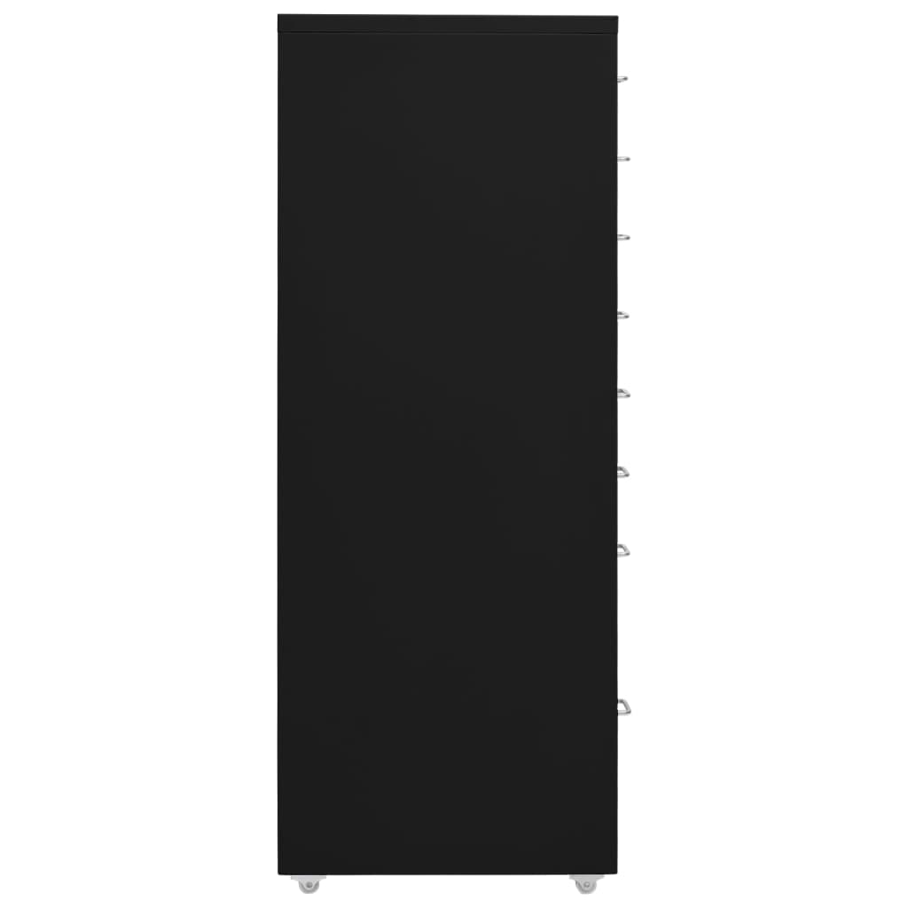 vidaXL Mobilní kartotéka černá 28 x 41 x 109 cm kov