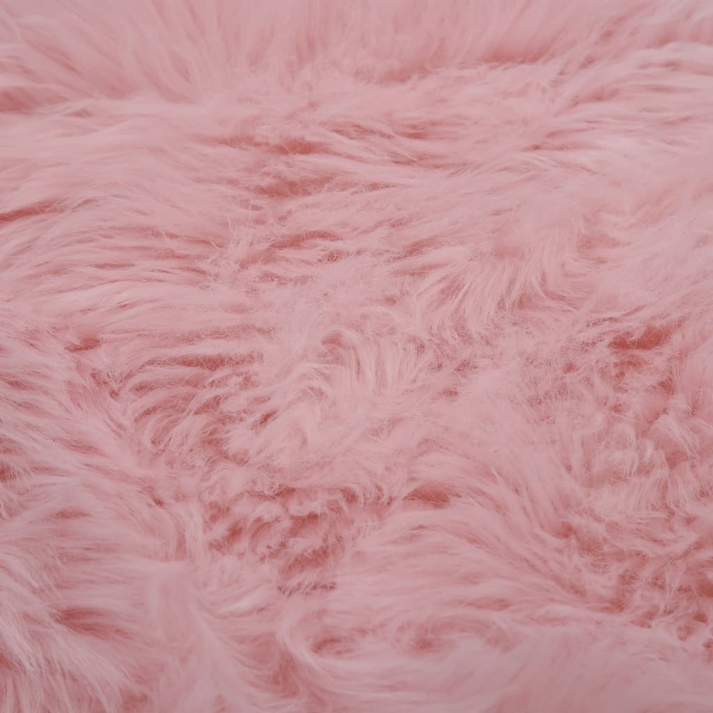 vidaXL Koberec 60 x 90 cm umělá ovčí kůže růžový