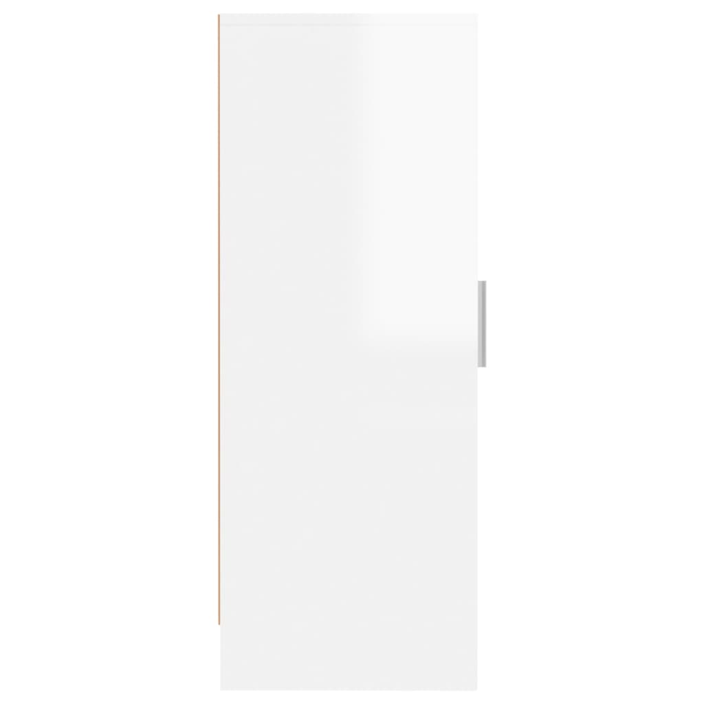 vidaXL Botník bílý s vysokým leskem 32 x 35 x 92 cm dřevotříska