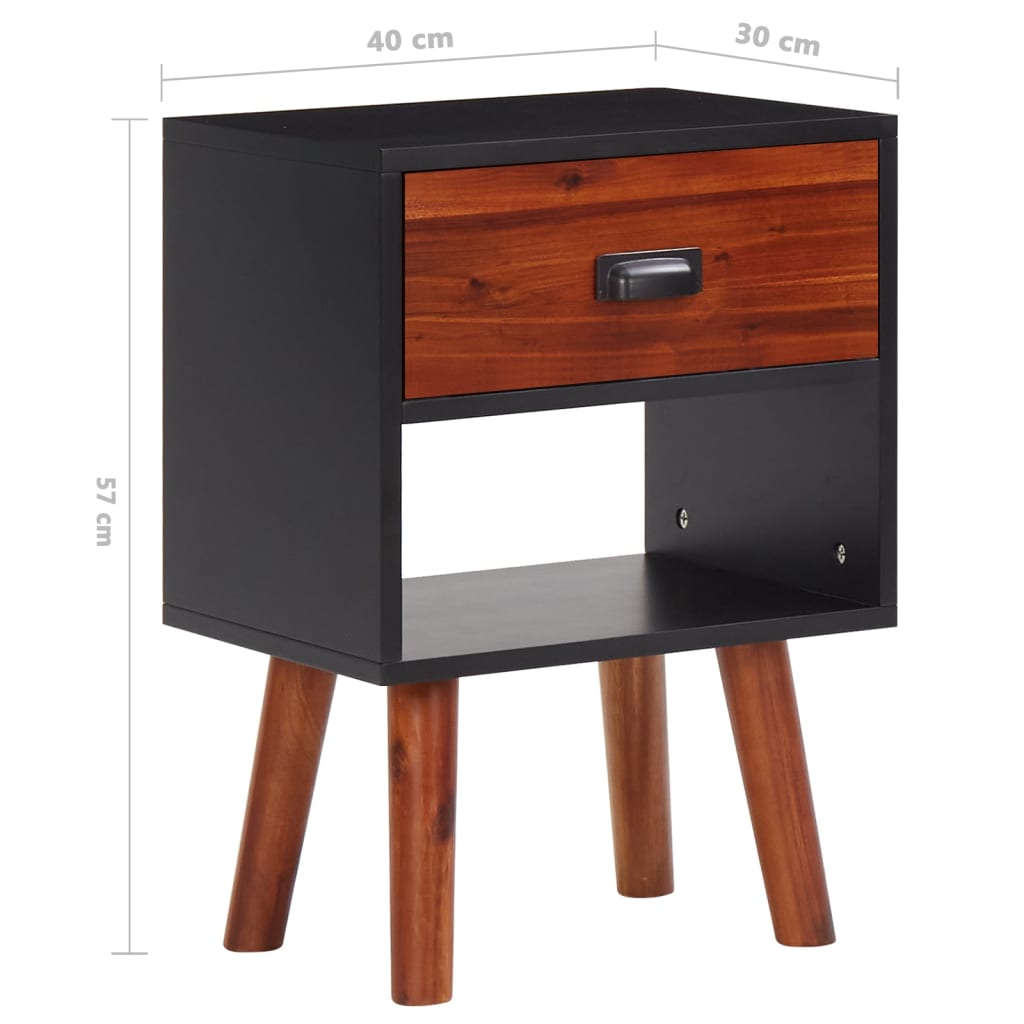 vidaXL Noční stolek masivní akáciové dřevo 2 ks 40 x 30 x 57 cm