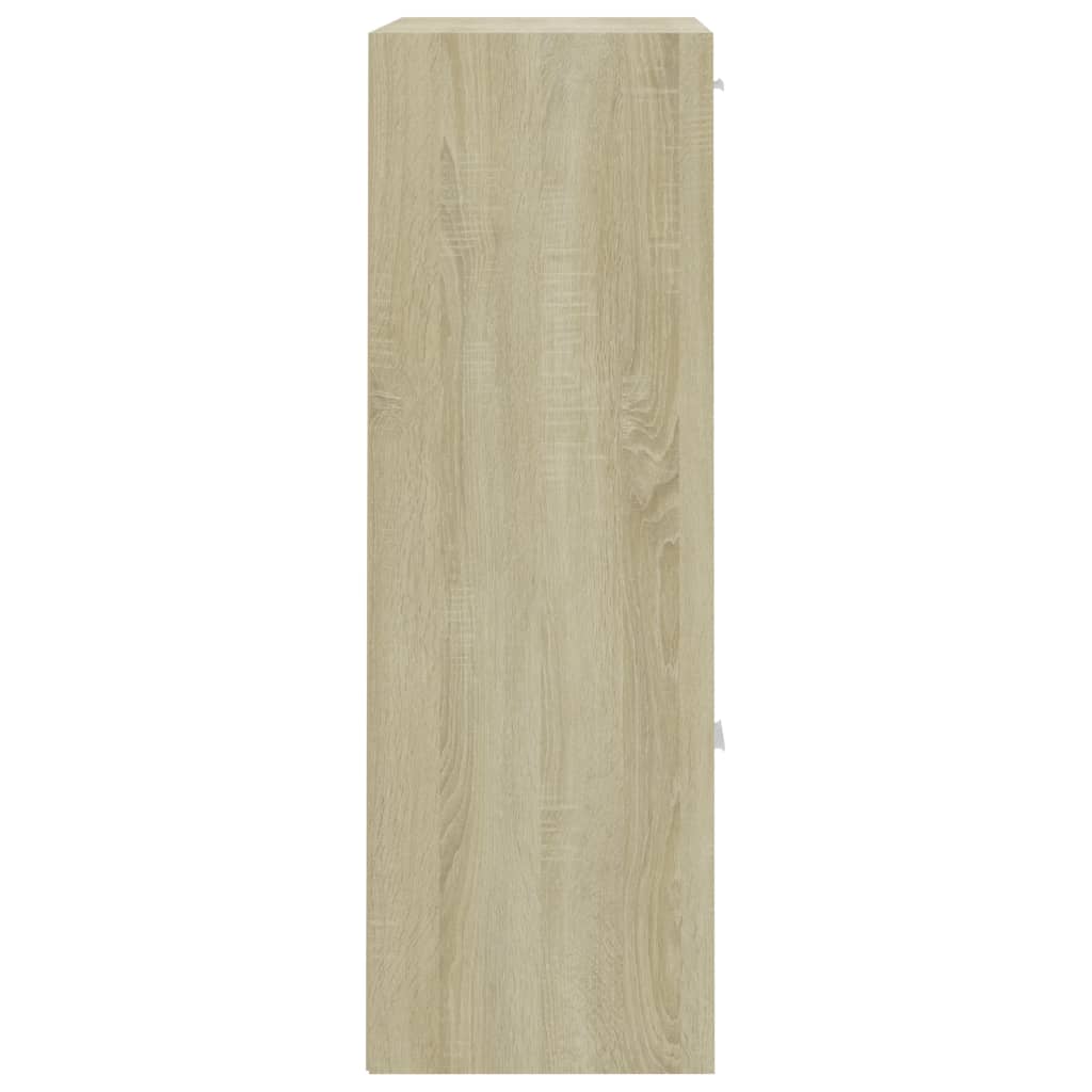 vidaXL Úložná skříňka bílá a dub sonoma 60 x 29,5 x 90 cm dřevotříska