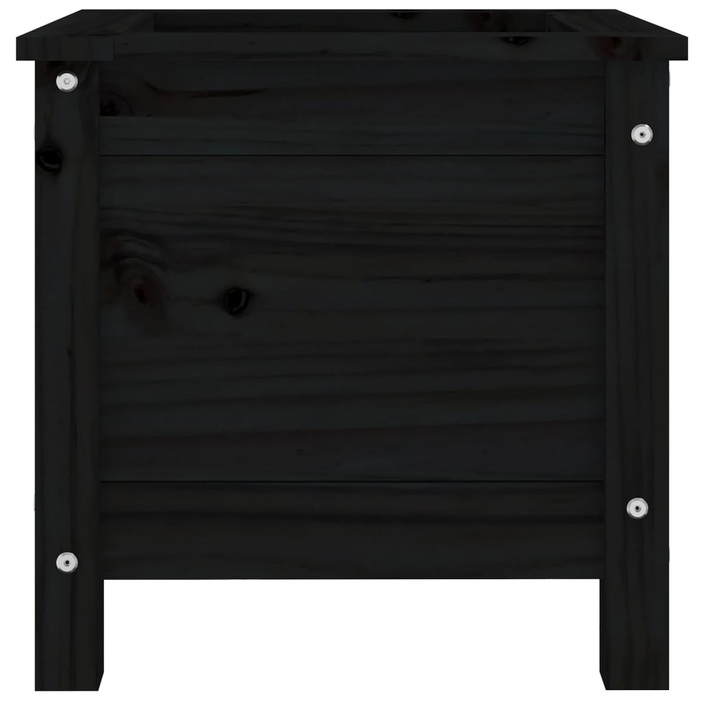 vidaXL Zahradní truhlík černý 40 x 40 x 39 cm masivní borové dřevo
