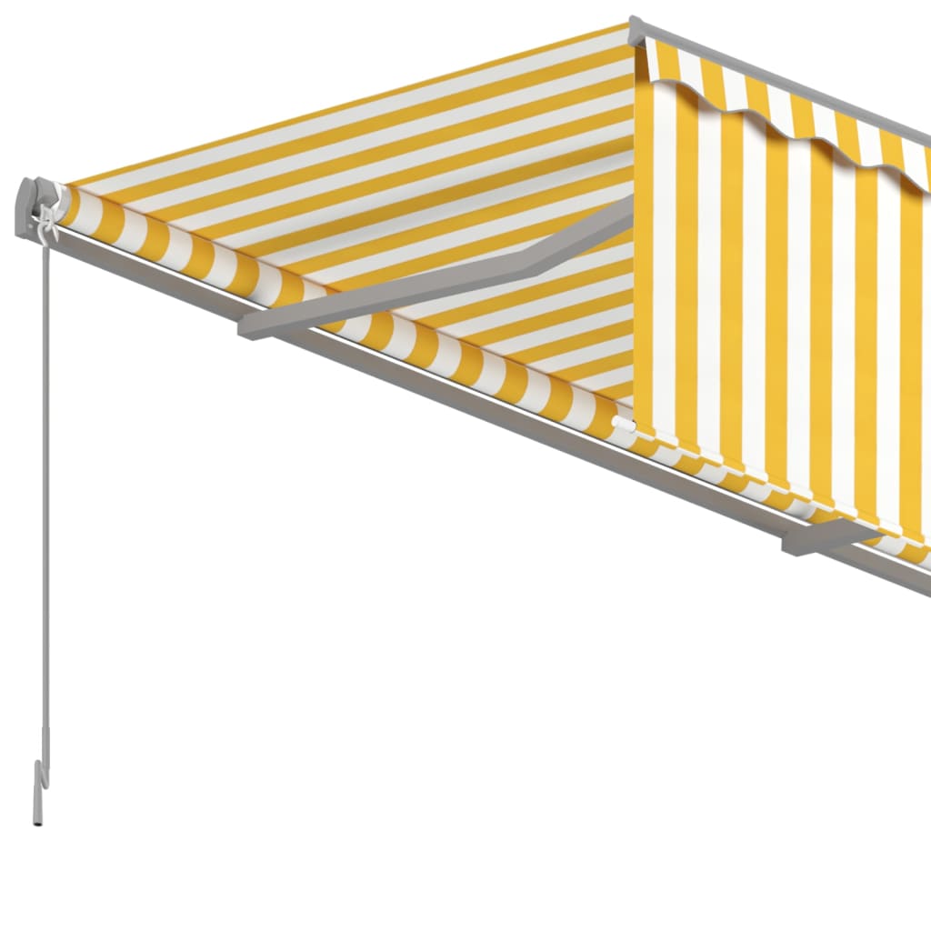 vidaXL Automatická zatahovací markýza s roletou 6 x 3 m žlutobílá