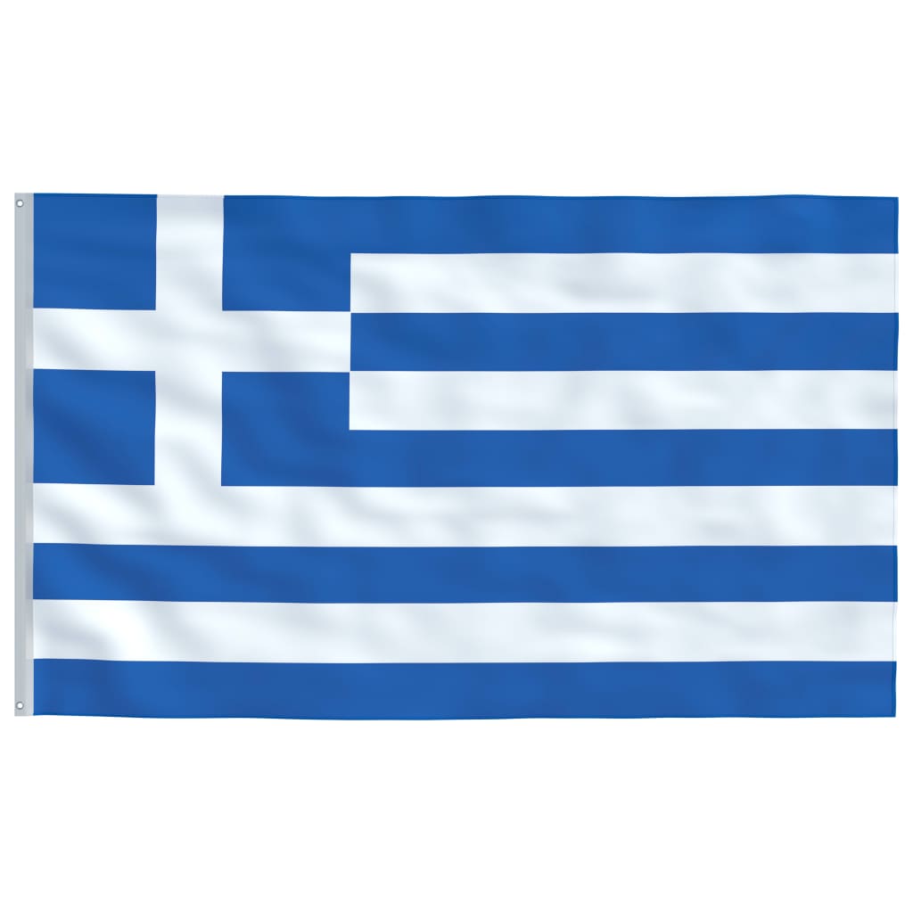 vidaXL Řecká vlajka a stožár hliník 4 m