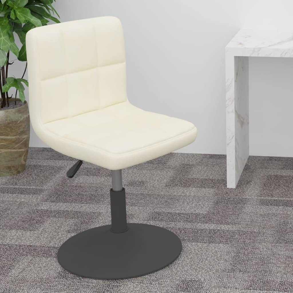 vidaXL Otočná barová židle krémová samet