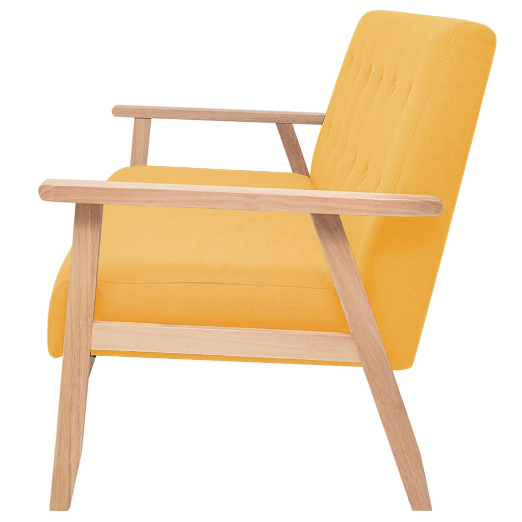 vidaXL Trojmístná sedačka, textil, žlutá