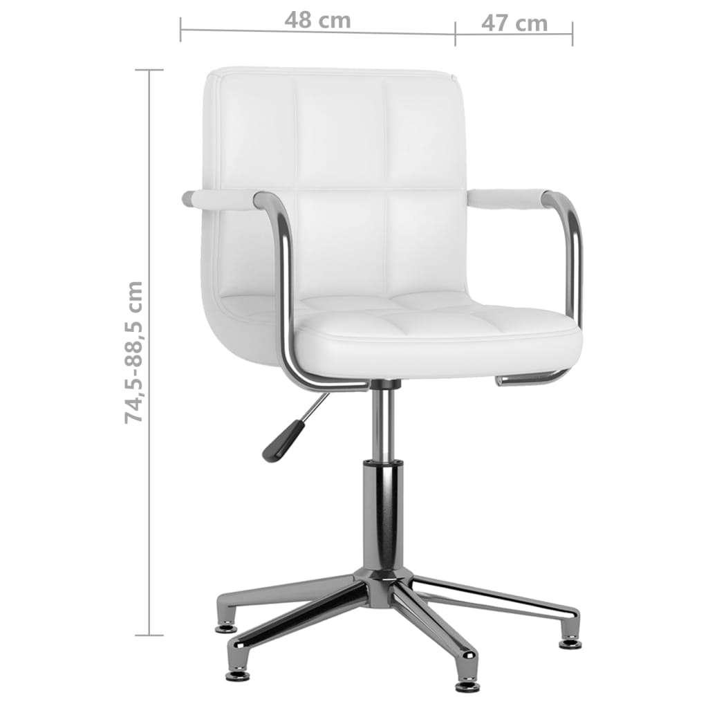 vidaXL Otočné jídelní židle 2 ks bílé umělá kůže