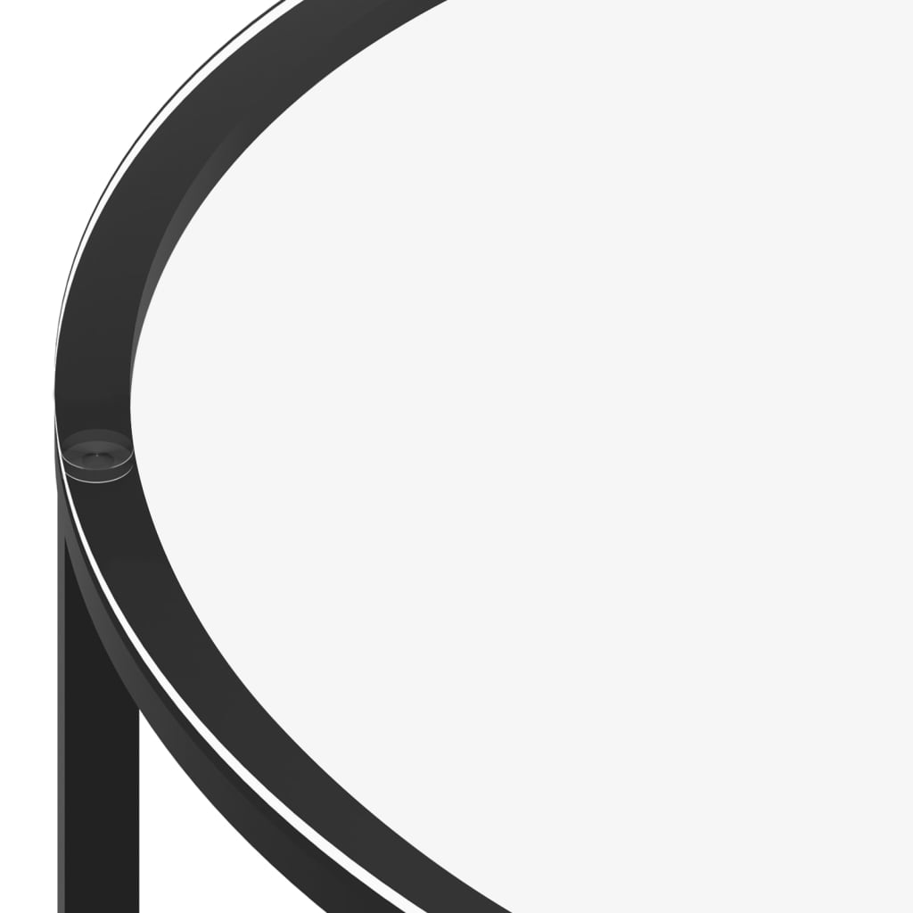vidaXL Čajový stolek černý a černý mramor 70 cm tvrzené sklo