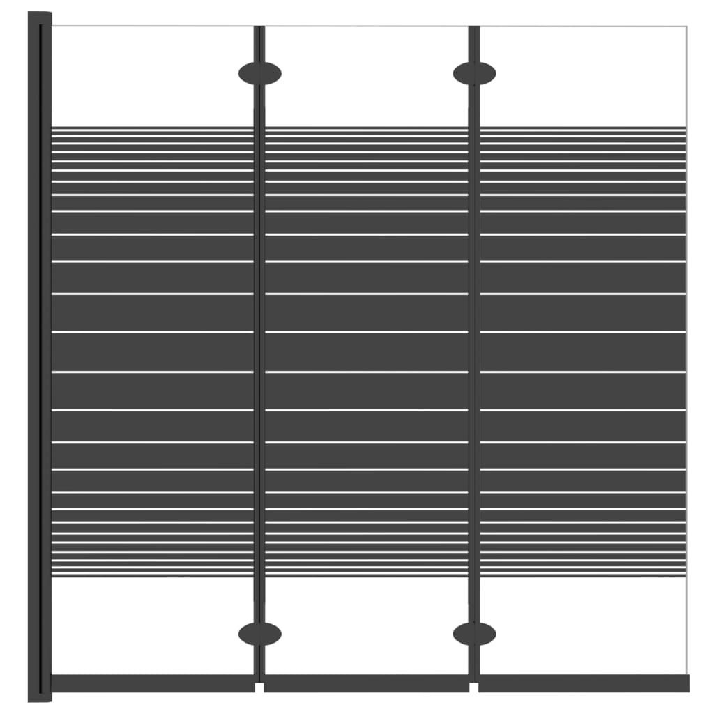 vidaXL Skládací sprchová zástěna 3 panely 130 x 130 cm ESG černá