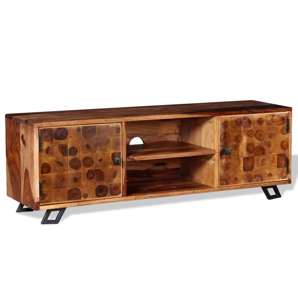vidaXL TV stolek z masivního sheeshamového dřeva, 120x30x40 cm
