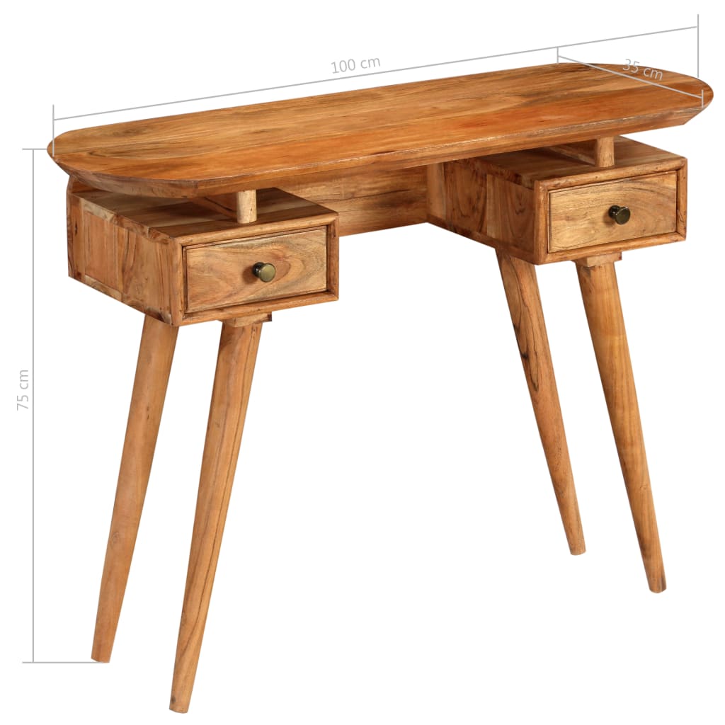 vidaXL Konzolový stolek z masivního akáciového dřeva 100 x 35 x 75 cm