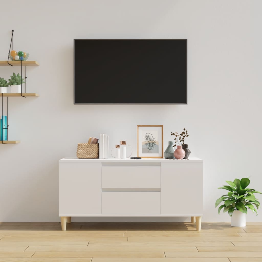 vidaXL TV skříňka bílá vysoký lesk 102 x 44,5 x 50 cm kompozitní dřevo
