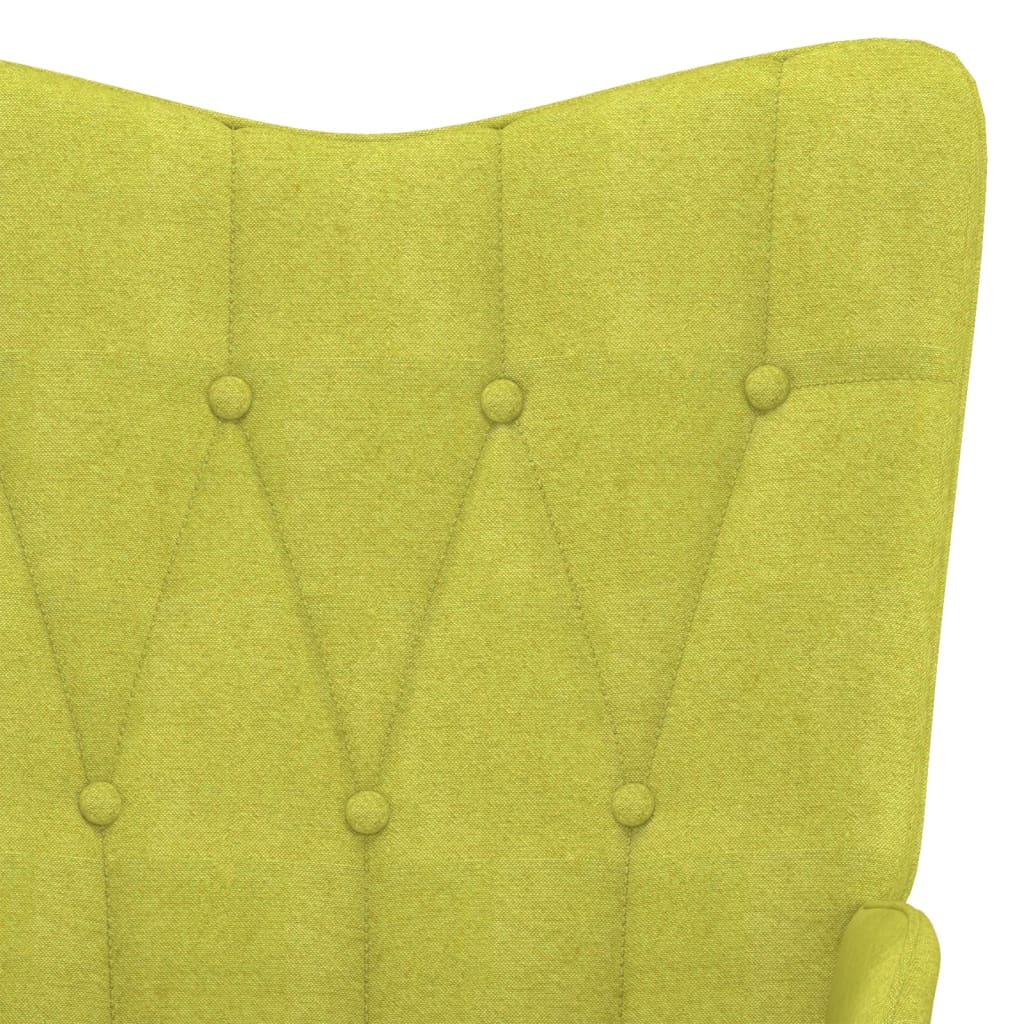 vidaXL Houpací křeslo se stoličkou zelené textil