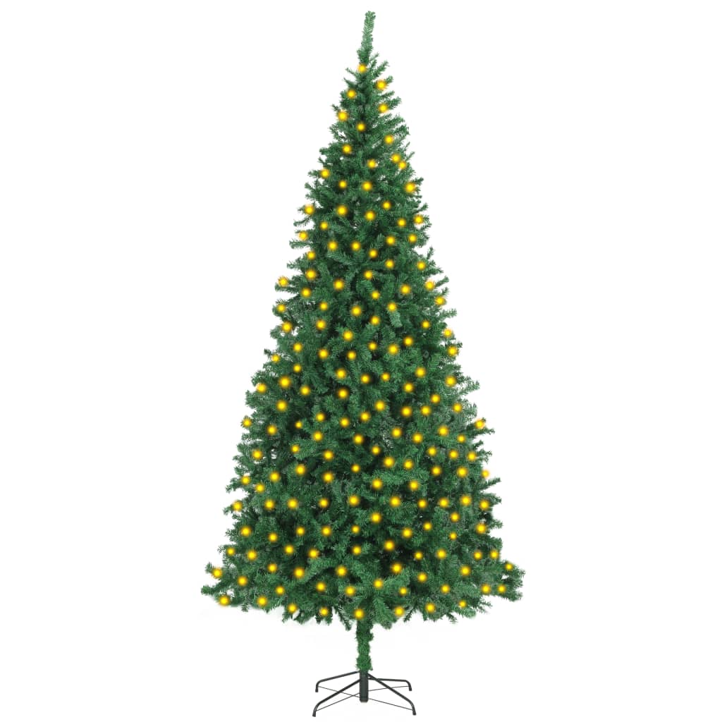 vidaXL Umělý vánoční stromek s LED osvětlením 300 cm zelený