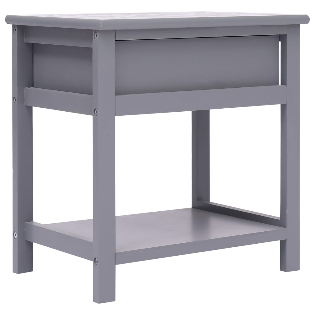 vidaXL Noční stolek šedý 40 x 29 x 42 cm dřevo pavlovnie