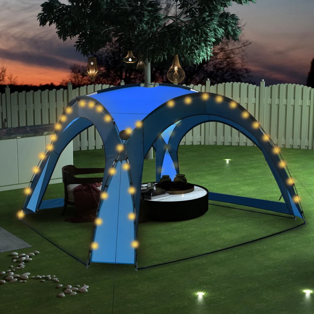 vidaXL Party stan s LED světly 4 boční stěny 3,6 x 3,6 x 2,3 m modrý
