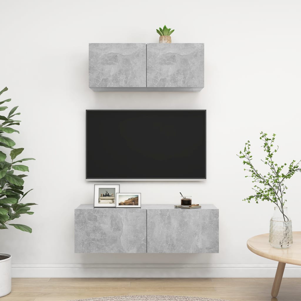 vidaXL 2dílný set TV skříněk betonově šedý dřevotříska