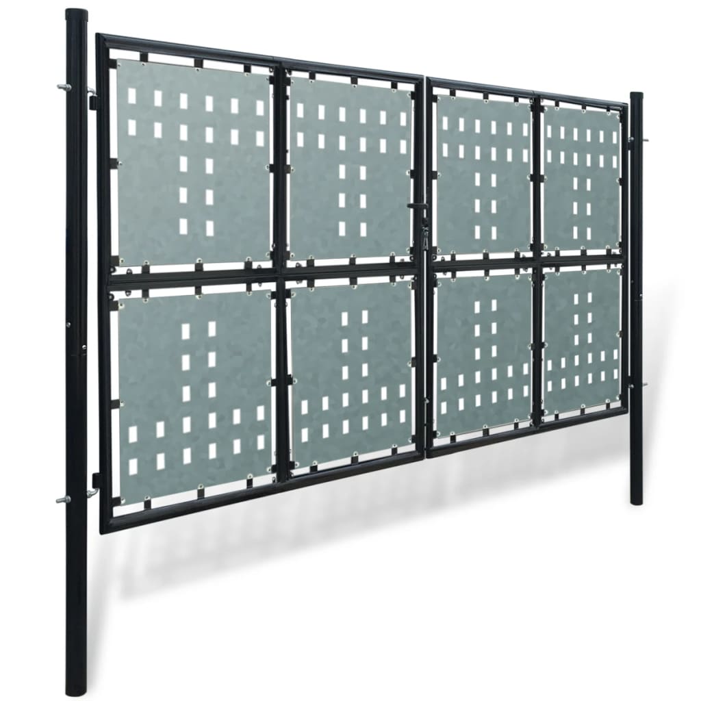 vidaXL Černá jednokřídlá plotová brána 300 x 200 cm