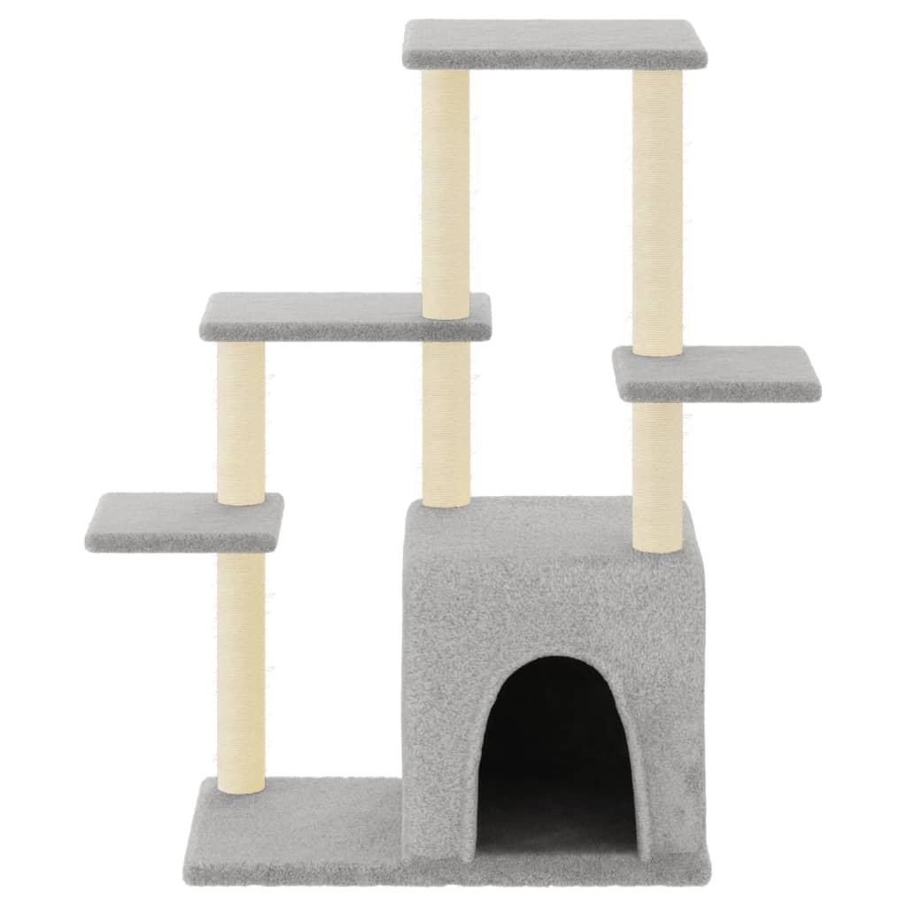 vidaXL Škrabadlo pro kočky se sisalovými sloupky světle šedé 97,5 cm