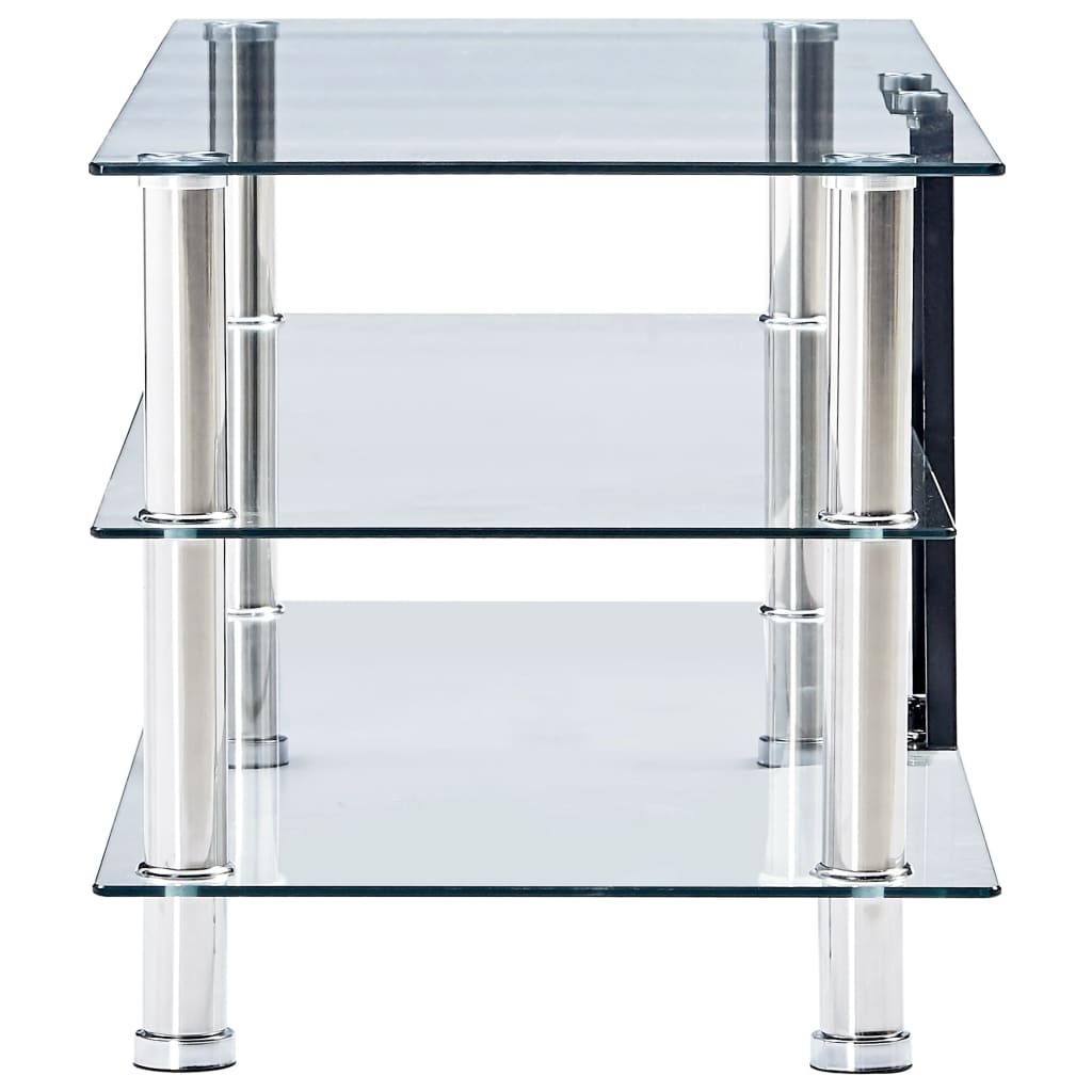 vidaXL TV stolek průhledný 90 x 40 x 40 cm tvrzené sklo