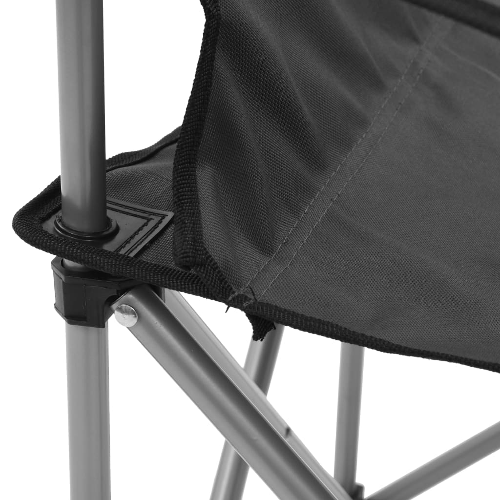 vidaXL Kempingový stůl a židle sada 3 kusů šedé