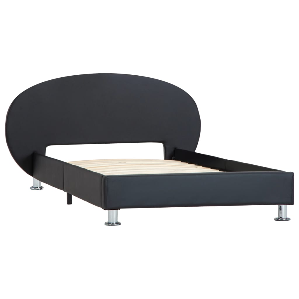 vidaXL Rám postele černý umělá kůže 90 x 200 cm