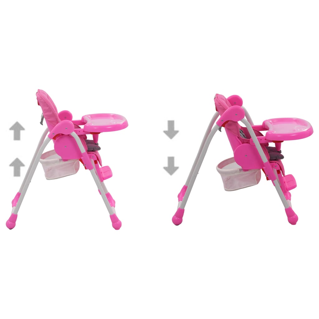 vidaXL Dětská jídelní židlička růžovo-šedá
