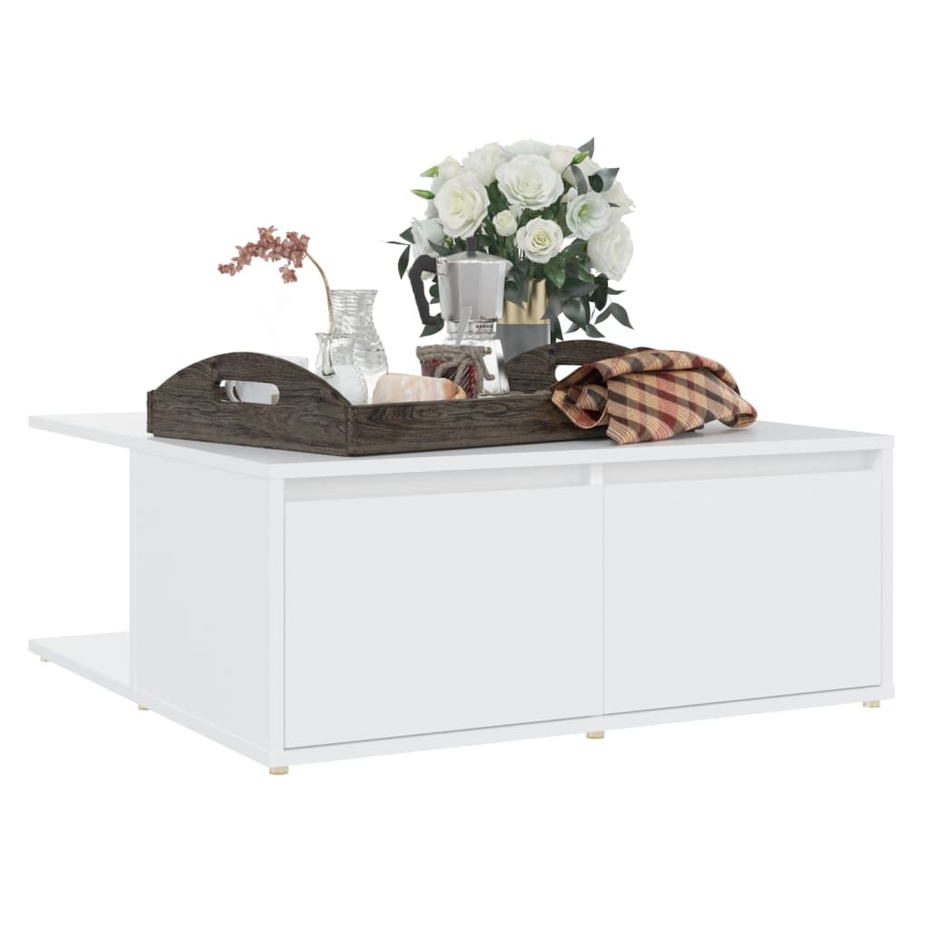 vidaXL Konferenční stolek bílý 80 x 80 x 31 cm dřevotříska