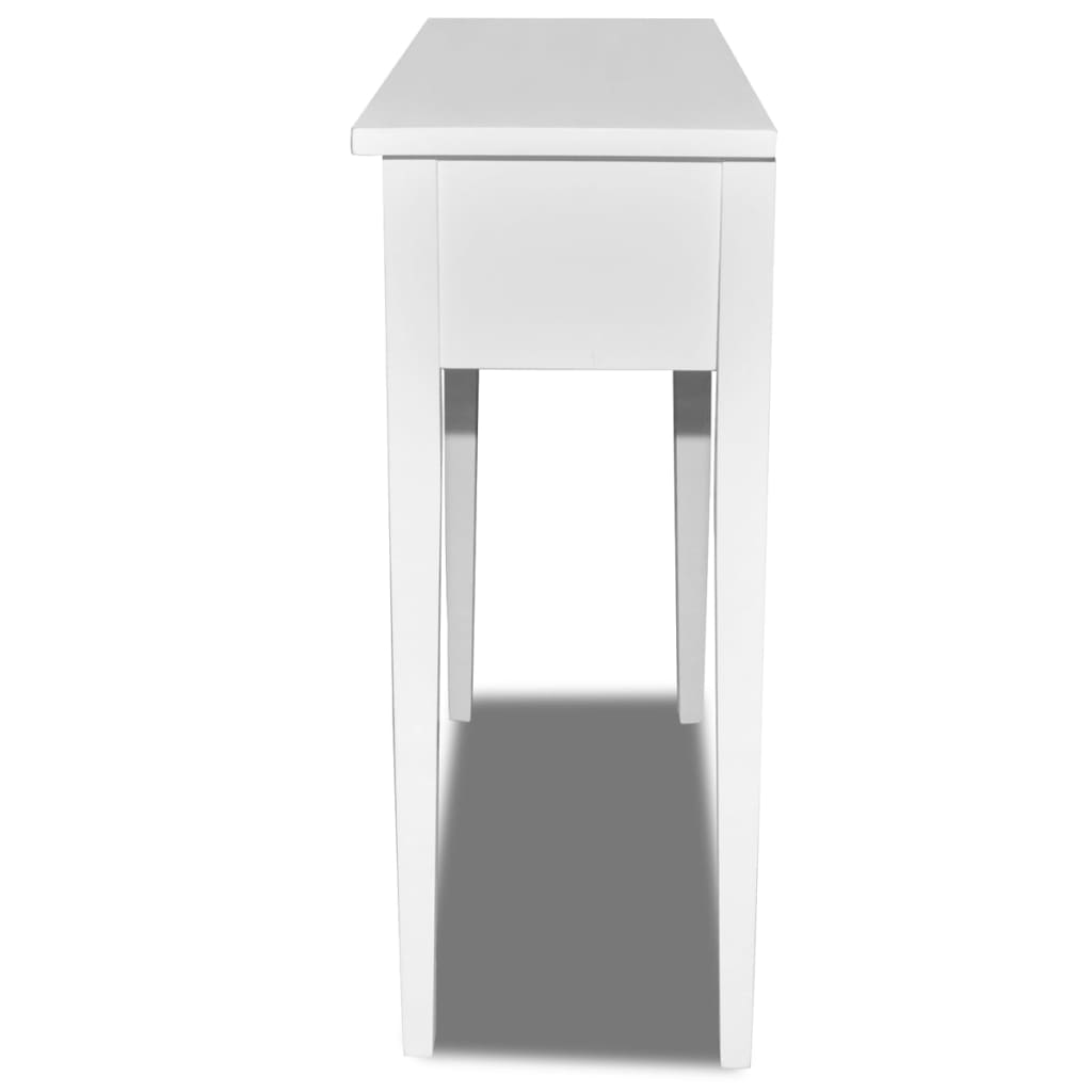 vidaXL Toaletní konzolový stolek se dvěma zásuvkami bílý