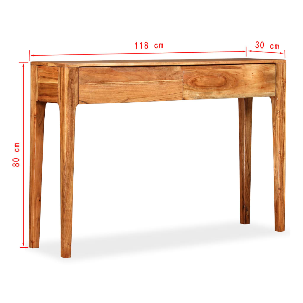 vidaXL Konzolový stolek z masivního dřeva 118 x 30 x 80 cm
