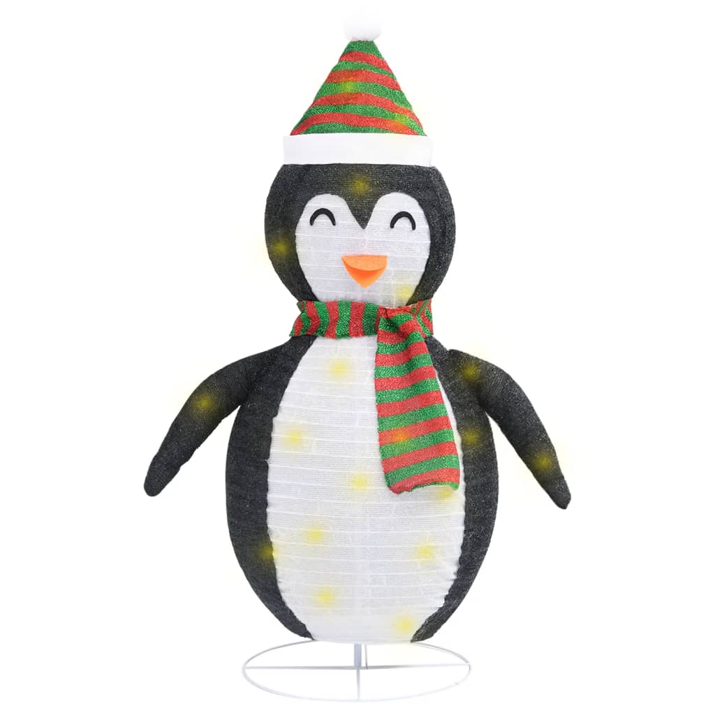 vidaXL Dekorativní vánoční tučňák s LED luxusní tkanina 60 cm