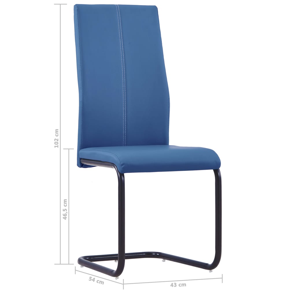 vidaXL Konzolové jídelní židle 6 ks modré umělá kůže