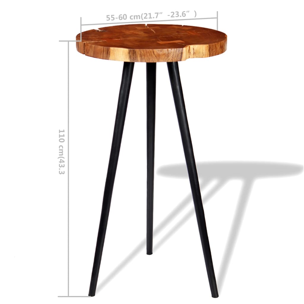 vidaXL Barový stůl ze špalku masivního akáciového dřeva (55–60)x110 cm