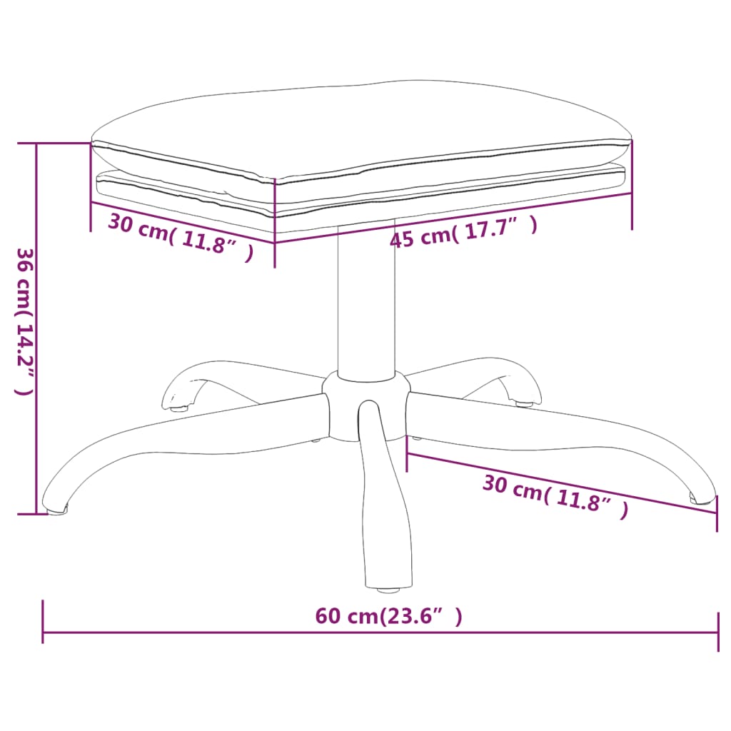 vidaXL Podnožka taupe 60x60x36 cm tkanina z mikrovlákna