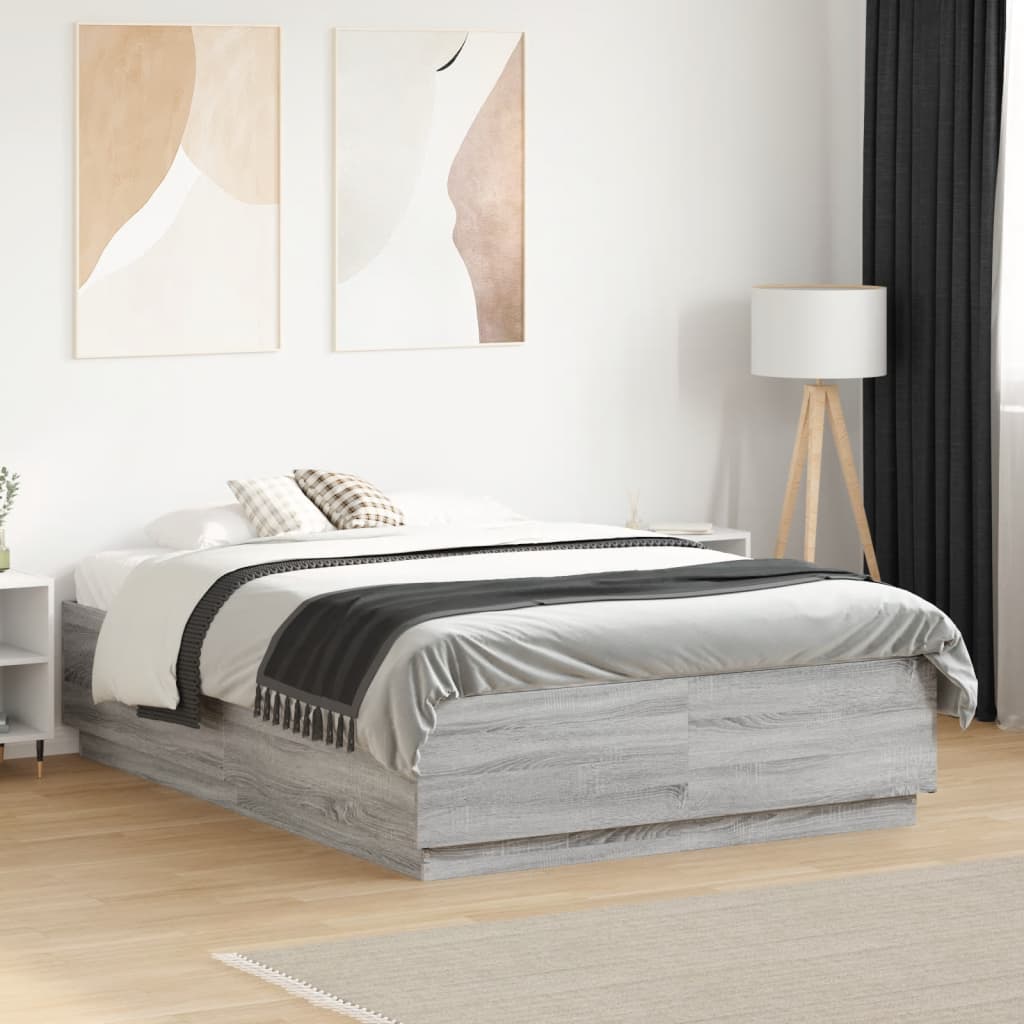 vidaXL Rám postele šedý sonoma 120 x 190 cm kompozitní dřevo