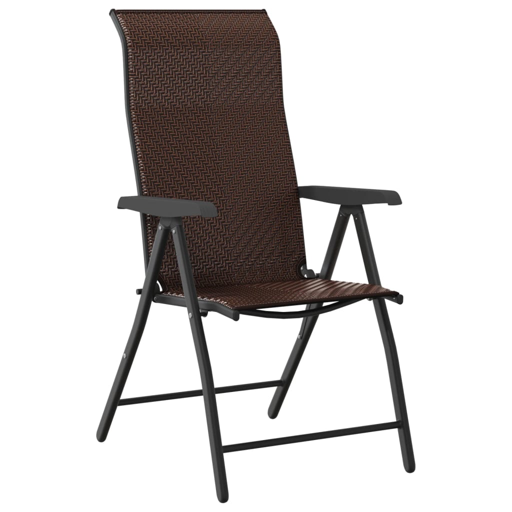 vidaXL Skládací zahradní židle 2 ks hnědé polyratan