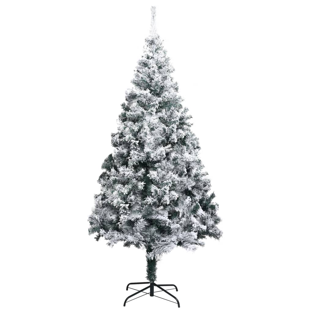 vidaXL Umělý vánoční stromek LED a sada koulí zasněžený zelený 400 cm