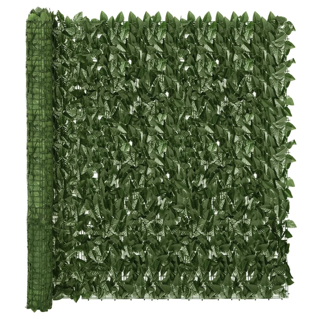 vidaXL Balkónová zástěna s tmavě zelenými listy 500 x 150 cm