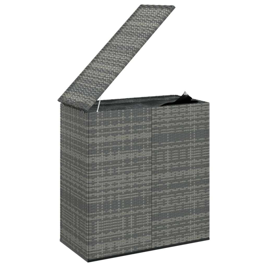 vidaXL Zahradní úložný box PE ratan 100 x 49 x 103,5 cm šedý