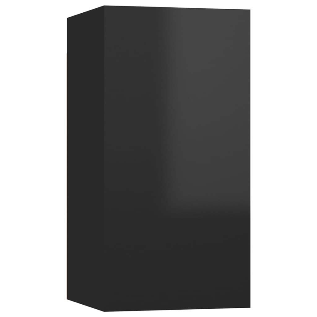 vidaXL 3dílný set TV skříněk černý s vysokým leskem dřevotříska