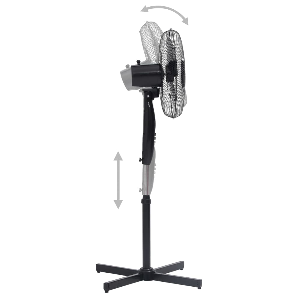vidaXL Stojanový ventilátor Φ 40 cm 120 cm černý