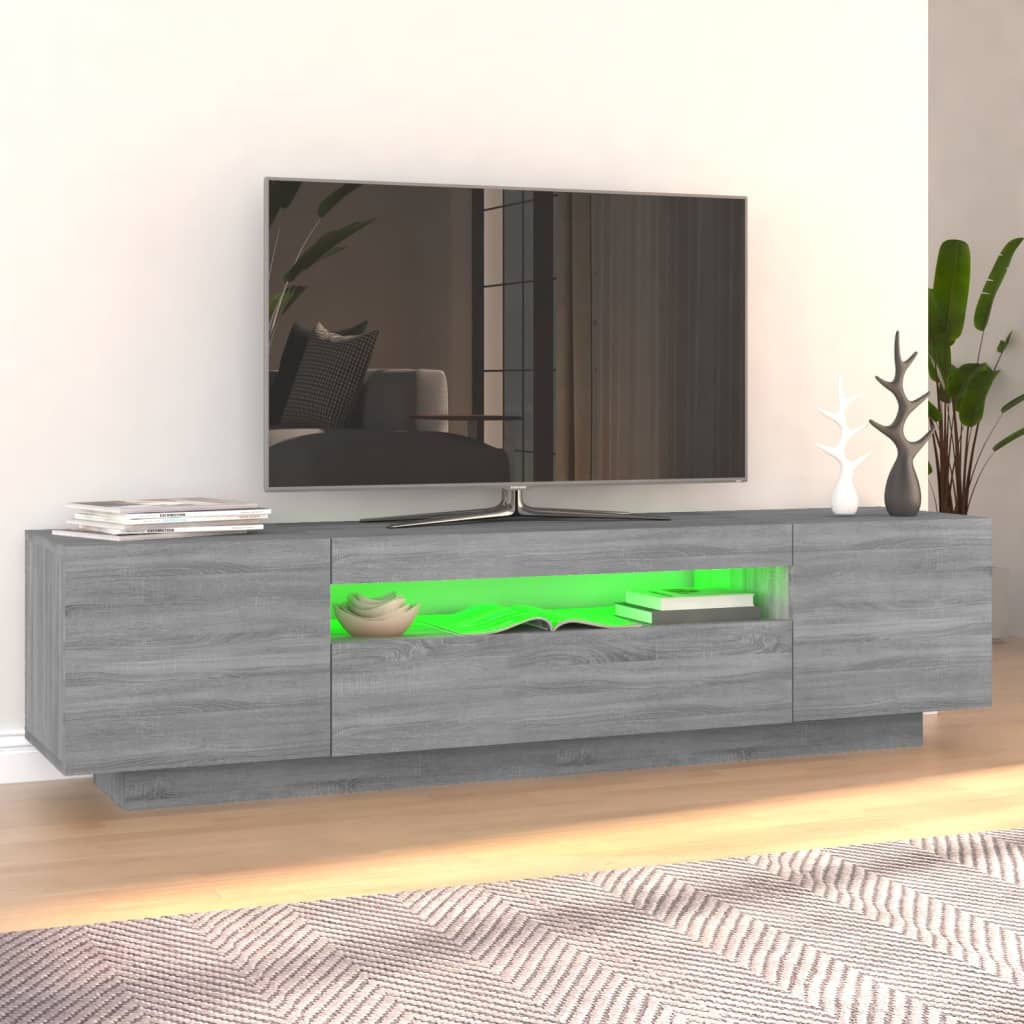 vidaXL TV skříňka s LED osvětlením šedá sonoma 160 x 35 x 40 cm