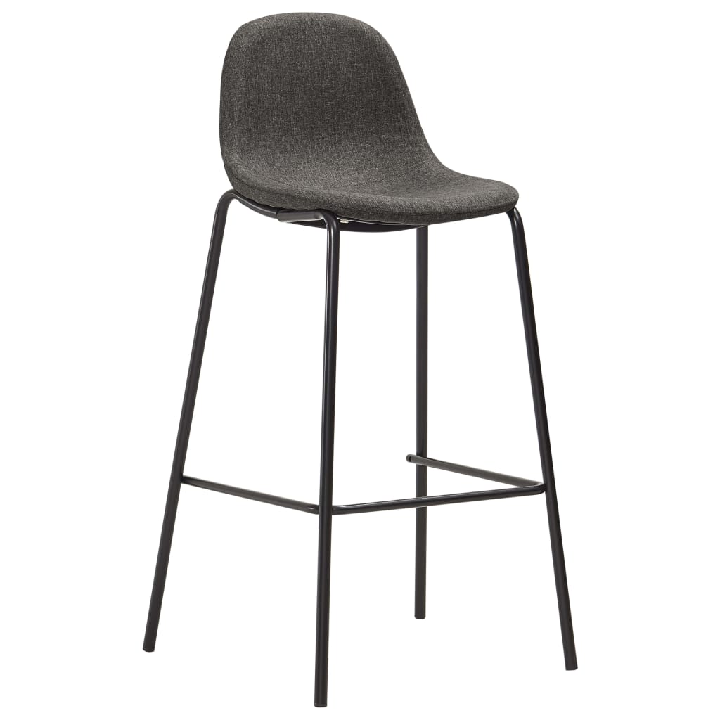vidaXL Barové židle 4 ks tmavě šedé textil