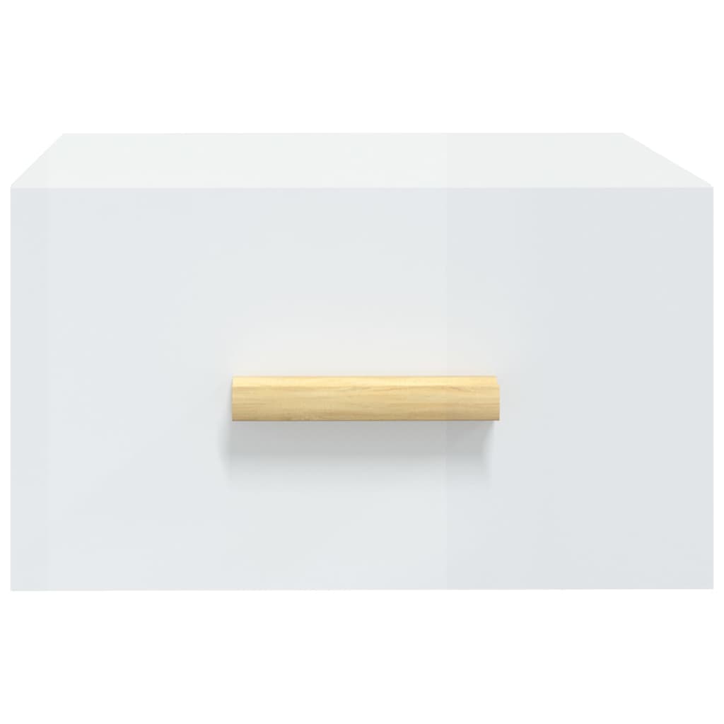 vidaXL Nástěnný noční stolek bílý s vysokým leskem 35 x 35 x 20 cm