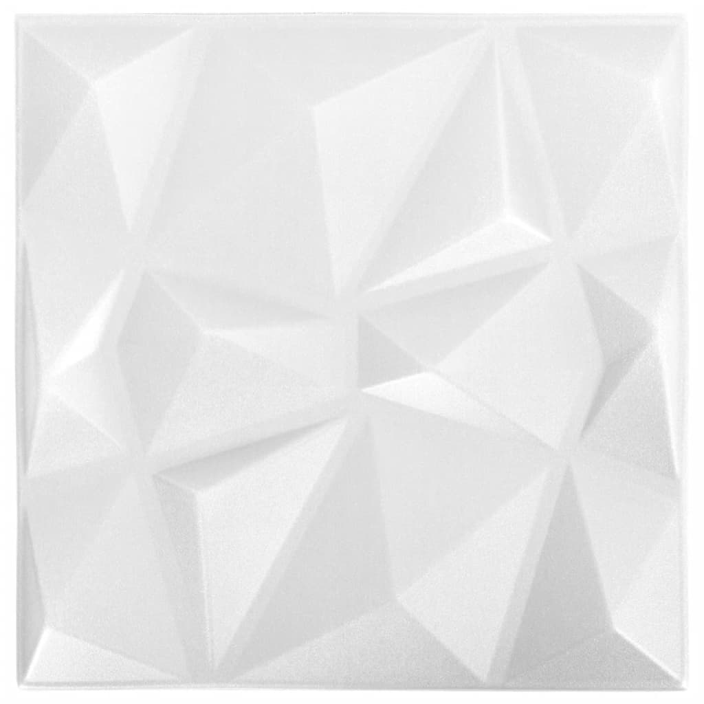 vidaXL 3D nástěnné panely 24 ks 50x50 cm diamond bílé 6 m²