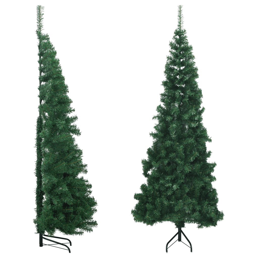 vidaXL Rohový umělý vánoční stromek zelený 210 cm PVC