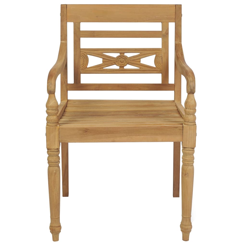 vidaXL Židle Batavia s poduškami 4 ks masivní teakové dřevo